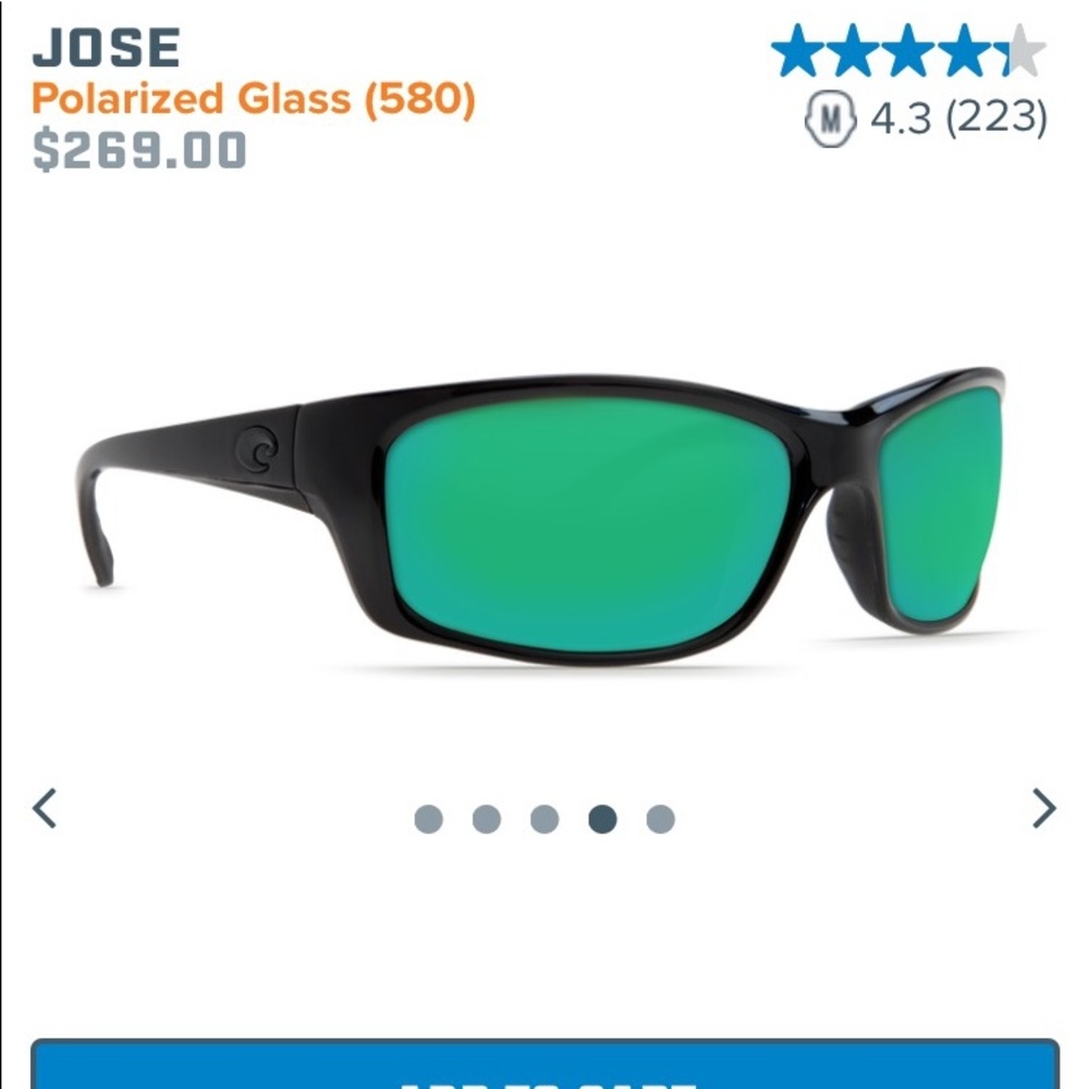 Men’s Costa Sunglasses with Case and neck cord